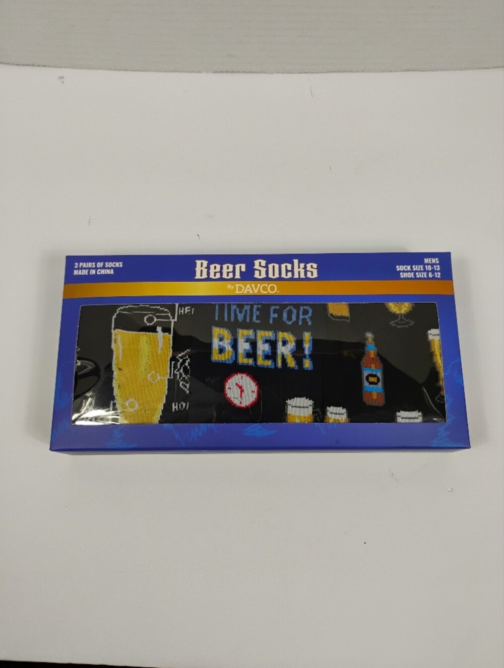 Beer Socks by - Black and Yellow Novelty Socks